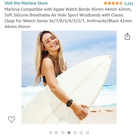 Marlova Compatible with Apple Watch Bands Soft Silicone Breathable - Picture 8 of 11
